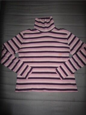 Covington Pink & Purple Striped Turtleneck Long-Sleeve Top
